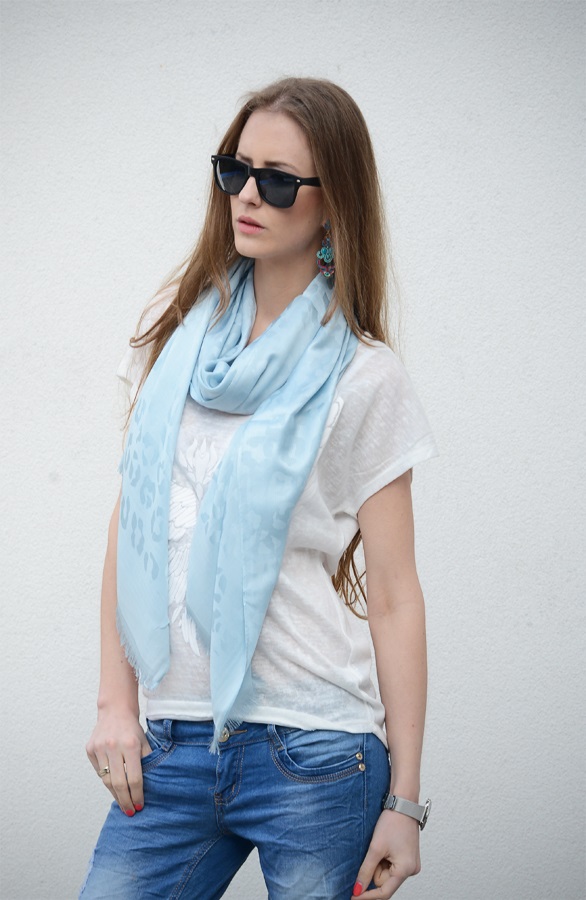 Musthaves Sjaal Panter Blauw Blue Panter sJaal